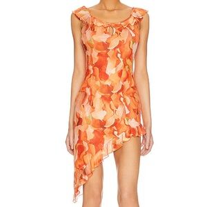 Vibrant Asymmetrical Orange Dress